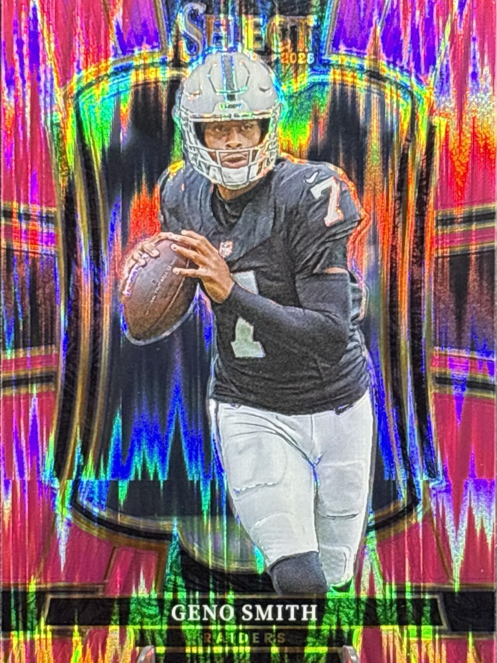 Panini Select Geno Smith Holo Pink Parallel Prizm Raiders Football Trading Card